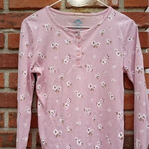 Girls Pink Flower Top